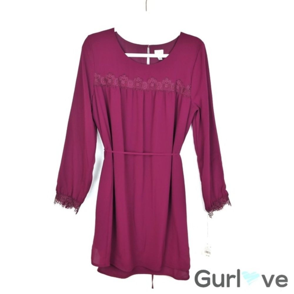 NWT A New Day Size S Burgundy Crochet